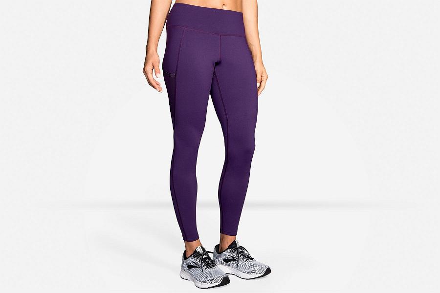Brooks Threshold Women Bottoms & Running Tights Purple MFA526917
